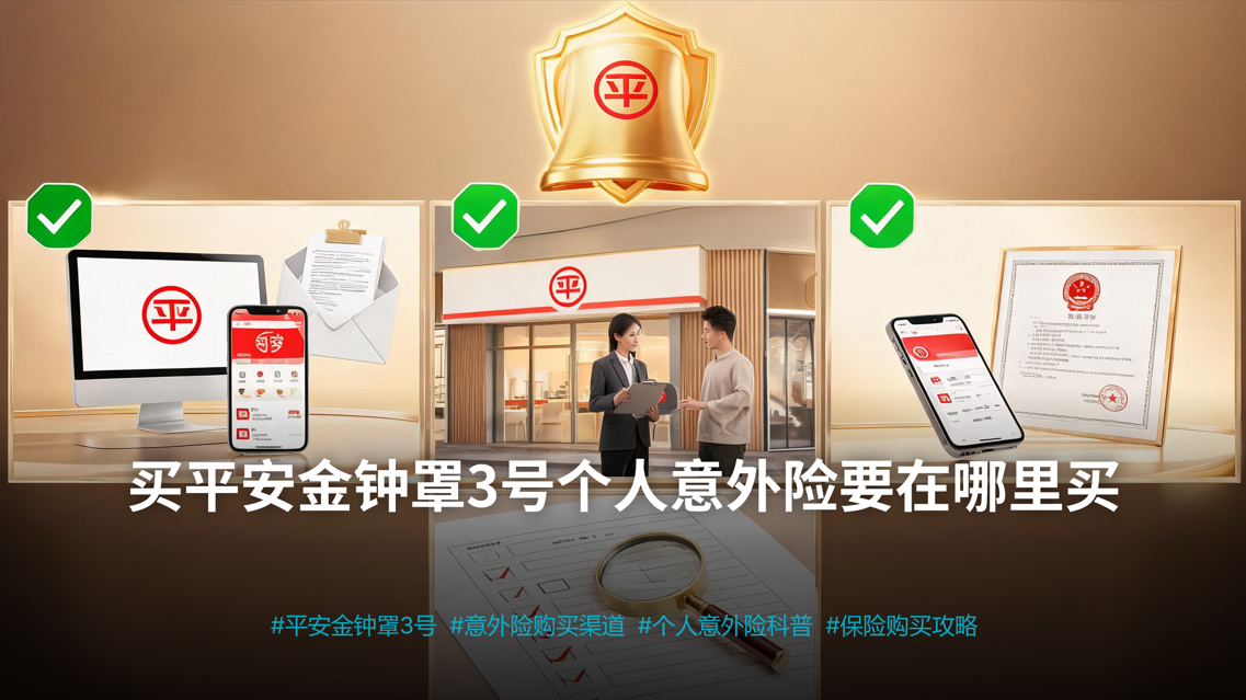 买平安金钟罩3号个人意外险要在哪里买